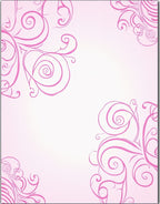 Pink Floral Swirls Pattern Rug