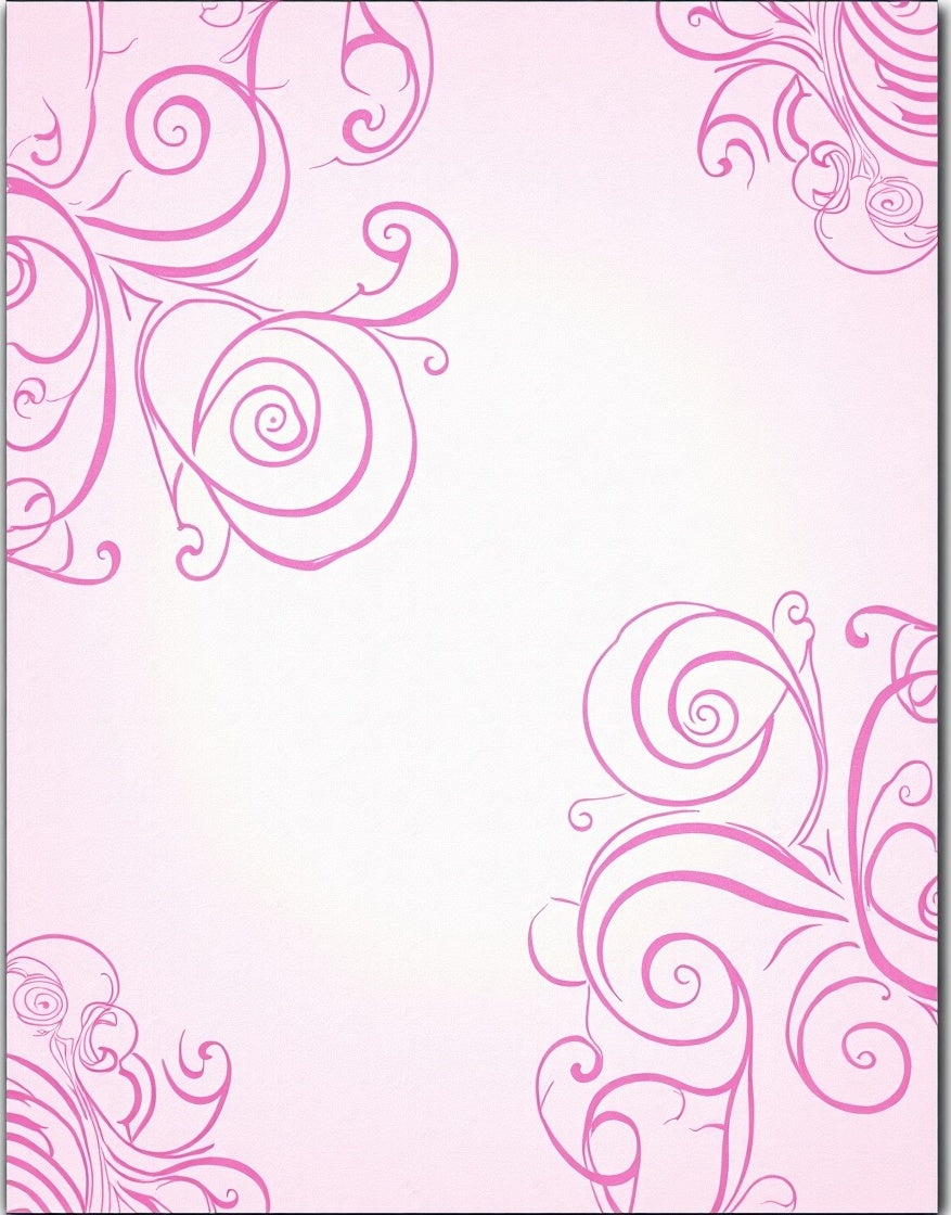 Pink Floral Swirls Pattern Rug