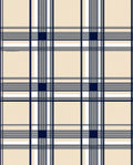 Classic Plaid Navy Beige Pattern Rug