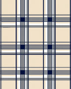 Classic Plaid Navy Beige Pattern Rug