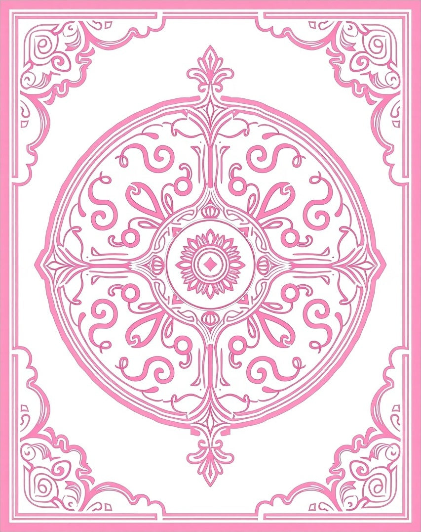 Ornate Mandalas Pink Pattern Rug