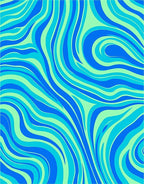 Bold Blue Green Swirl Design Rug