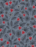 Red Strawberry Leaf Patterned Rug