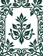 Ornate Vine Scrollwork Pattern Rug