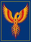 Fiery Phoenix Crest Emblem Rug