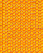 Golden Hexagonal Pattern Design Rug