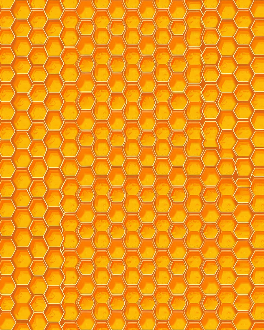 Golden Hexagonal Pattern Design Rug