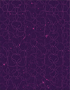 Dark Purple Geometric Floral Splatter Rug