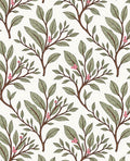 Botanical Branch With Pink Berries Pattern Rug