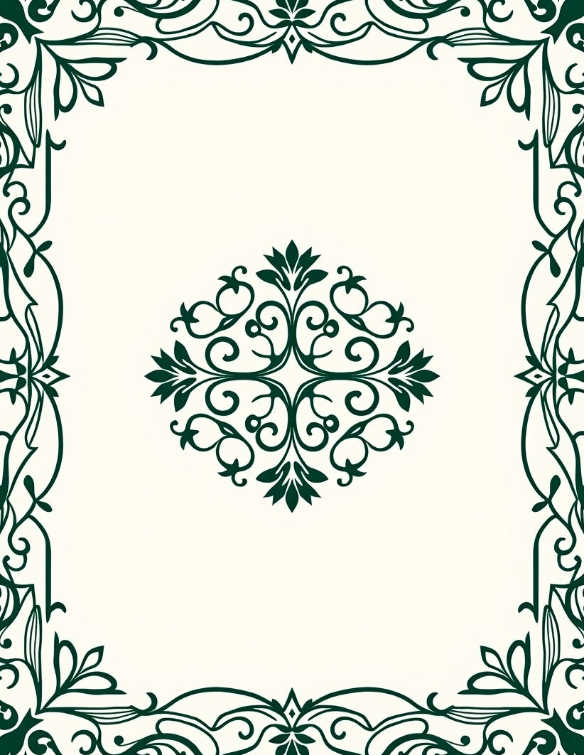 Elegant Ornate Scrolls and Floral Pattern Rug