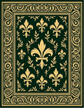 Ornate Fleur de Lis Border Pattern Rug