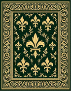 Ornate Fleur de Lis Border Pattern Rug