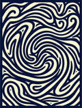 Swirling Ink And Cream Abstract Design Rug