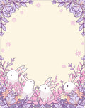 Whimsical Rabbit Floral Garden Design Rug
