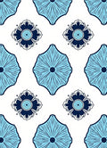 Floral Medallion Blue White Pattern Rug