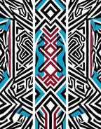 Tribal Geometric Black Blue Rug
