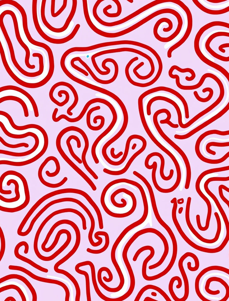 Crimson Swirls on Lavender Field Rug