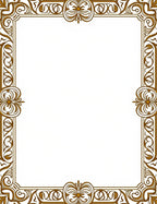Ornate Golden Floral Scroll Border Rug
