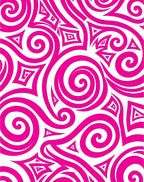 Bold Pink Swirl Triangle Pattern Rug