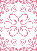Pink Swirl Flourish Motif Rug