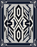 Monochromatic Geometric Art Deco Rug