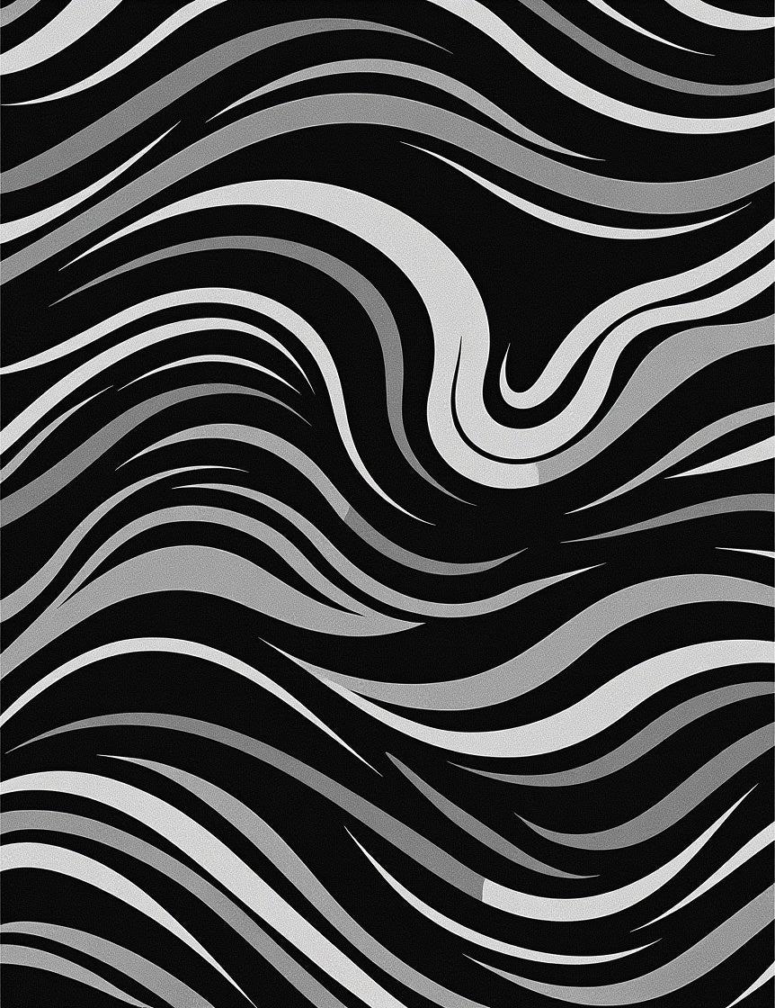 Modern Grays Stripe Whirling Pattern Rug