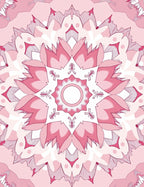 Pink Mandala Floral Radiating Pattern Rug