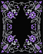 Ornate Floral Patterned Purple Rug