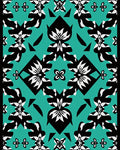 Bold Floral Geometric Teal Rug