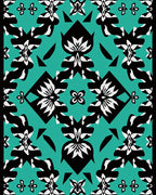 Bold Floral Geometric Teal Rug
