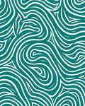 Teal and White Swirl Pattern Rug