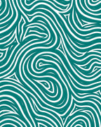 Teal and White Swirl Pattern Rug