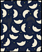Abstract Crescent Moon Yellow Dot Pattern Rug