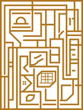 Geometric Puzzle Style Abstract Design Rug