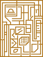 Geometric Puzzle Style Abstract Design Rug