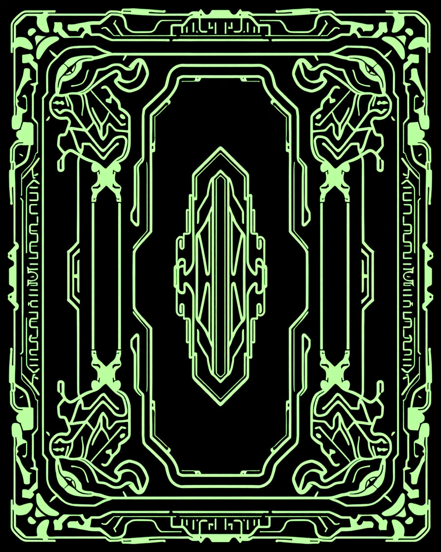 Sci Fi Geometric Abstract Neon Design Rug