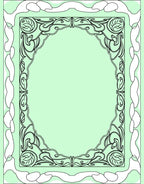 Art Nouveau Scrollwork Botanical Frame Rug