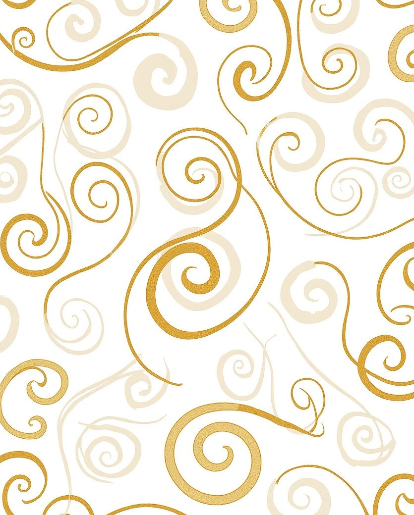 Gold Swirl Pattern Delightful Vines Rug