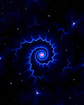 Cosmic Blue Spiral Starscape Rug