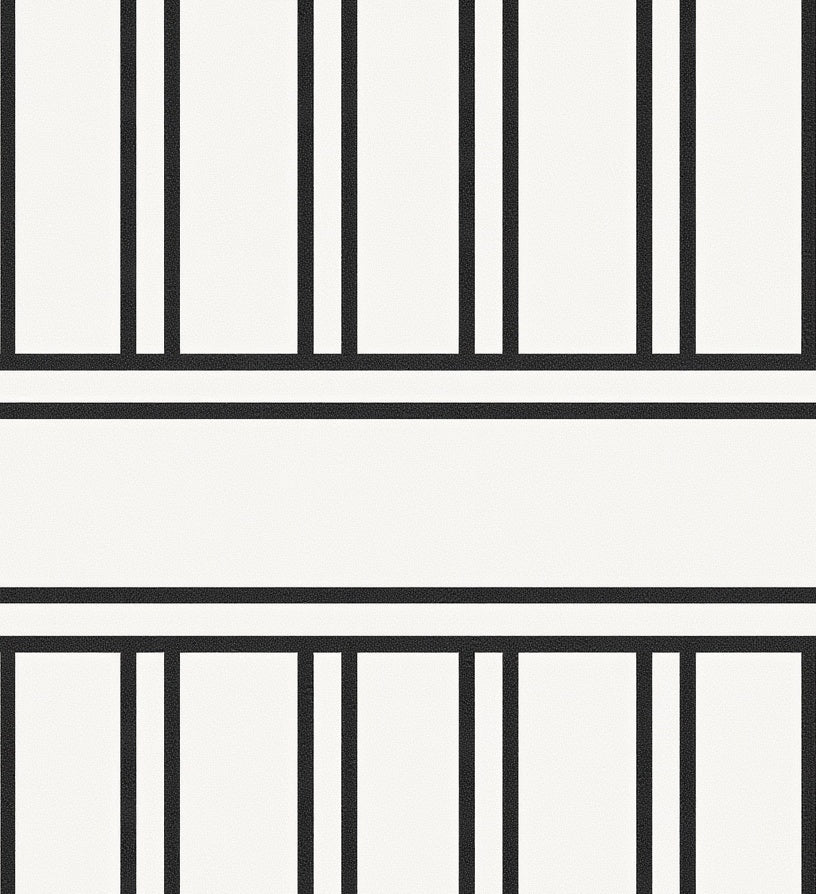 Monochrome Vertical Stripe Geometric Design Rug