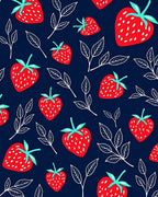 Red Strawberry Leaf Pattern Design Rug