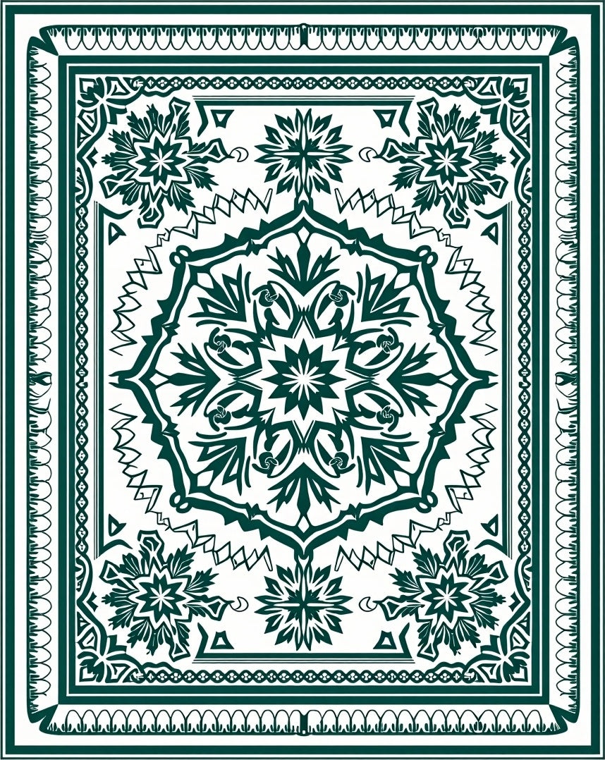 Intricate Floral Mandala Pattern Rug