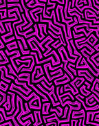 Hot Pink Abstract Maze Pattern Rug