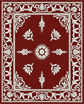 Elegant Floral Medallion Bordered Design Rug