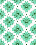 Aqua Floral Patterned Tile Rug
