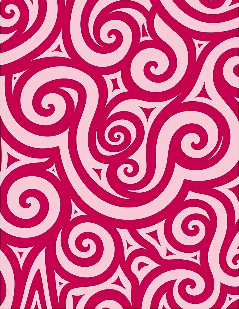 Crimson Swirling Pattern Design Rug