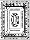 Intricate Black White Geometric Pattern Rug