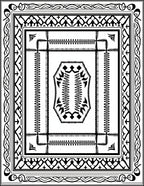 Intricate Black White Geometric Pattern Rug