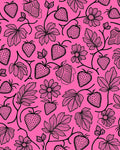 Pink Strawberry Vine Floral Pattern Rug