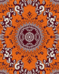 Bold Intricate Orange Floral Mandalas Rug
